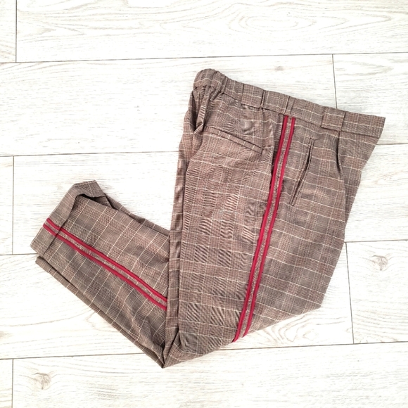 Zara plaid with strips pantsuits pants M - Picture 7 of 9